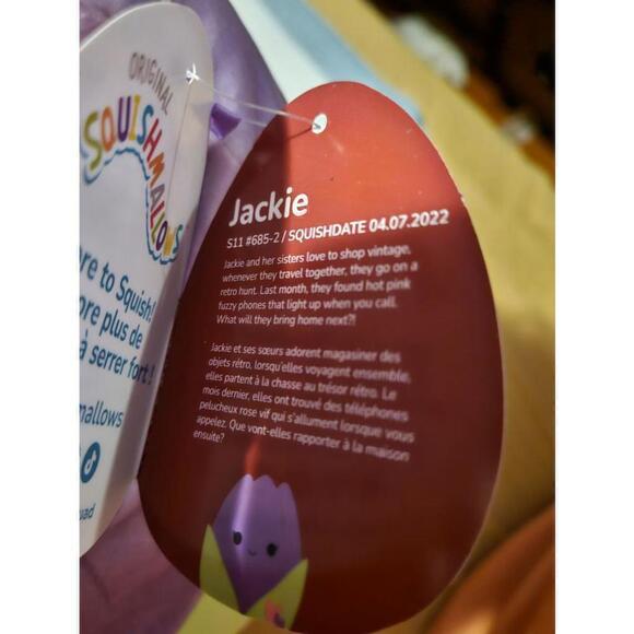 Squishmallows Jackie Purple Tulip Flower 12” Soft Plush - NEW - Picture 6 of 10